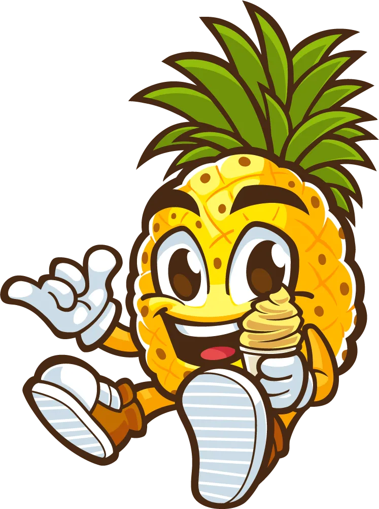 Alternate pose of the Pineapple Whips mascot