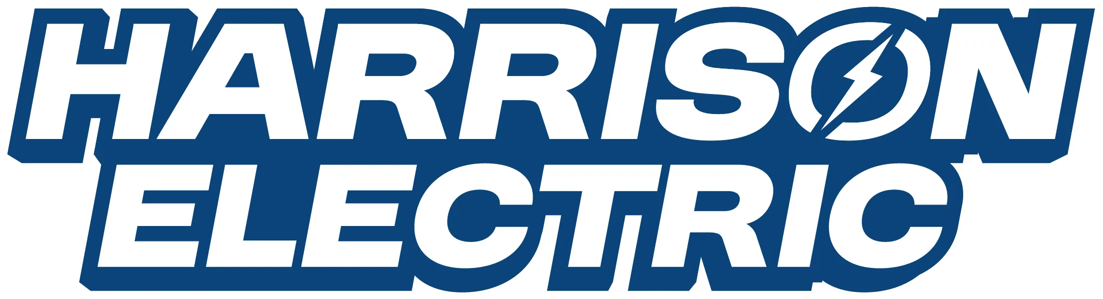 Harrison Electric wordmark in white for dark backgrounds